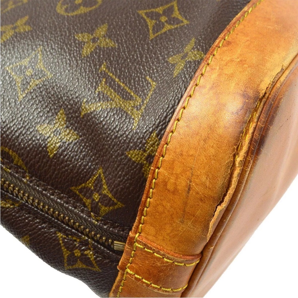 Louis Vuitton Brown Monogram Canvas Top-Handle Bag with Tan Leather Trim - Picture 7 of 9